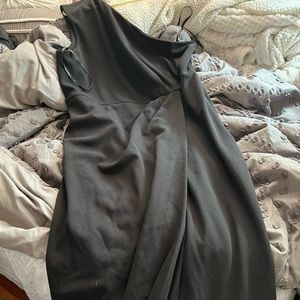 Calvin Klein Black off the shoulder dress with slit